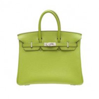 Hermes Birkin sac 25 Vert anis/Anis green Togo leather Silver hardware
